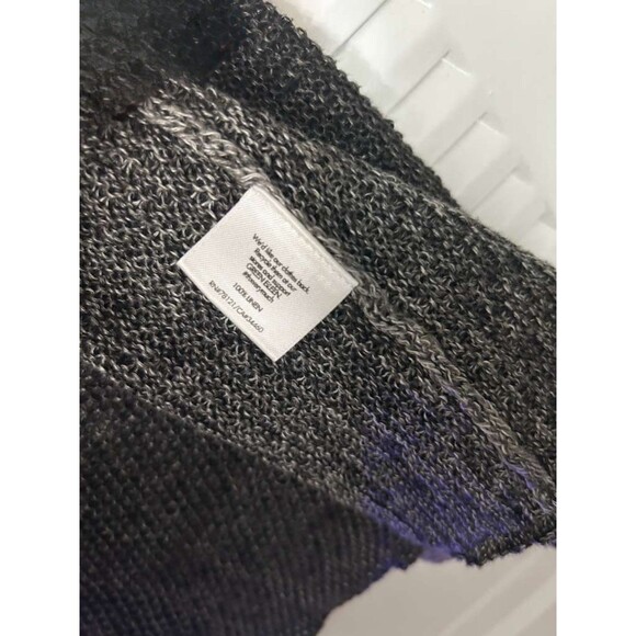 Eileen Fisher Linen Blend Fishnet Women Small Cardigan Gray Black - Picture 4 of 5